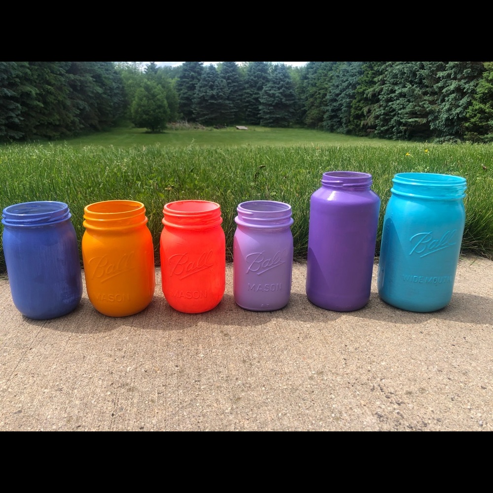 Painted Glass Jars - Picture 7 of 8